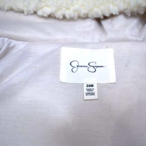 Jessica Simpson Sherpa Jacket Size 24 Months Fluffy White - Picture 7 of 9